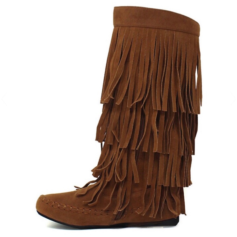 Yoki Fringe Boots Brown - Picture 4 of 10